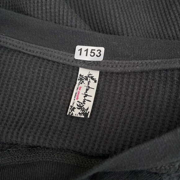 Free People Waffle Knit Oversized Dolman Sleeve Tunic Pullover Gray Women XS‎ - Picture 5 of 10